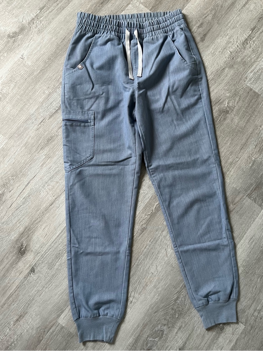 Figs Women's Light Blue Cargo Joggers with Drawstring Waist